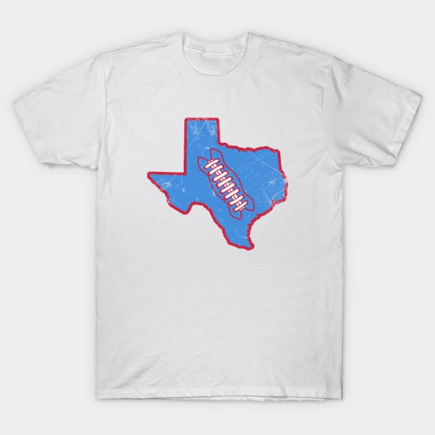 Texas Football, Retro - White/Light Blue T-Shirt by KFig21